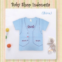 large LK166 Tshirt Bayi Cowok Kaos Anak Murah Tshirt Anak Adem Gambar Rompi Dasi Biru